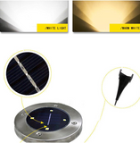 4-LED Solar Power Light Inground Buried Lamp Outdoor Path