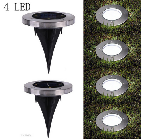 4-LED Solar Power Light Inground Buried Lamp Outdoor Path