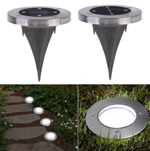 4-LED Solar Power Light Inground Buried Lamp Outdoor Path