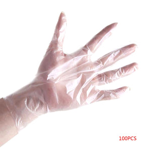 100pcs Disposable Gloves PE Garden BBQ Plastic Gloves