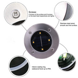 4-LED Solar Power Light Inground Buried Lamp Outdoor Path