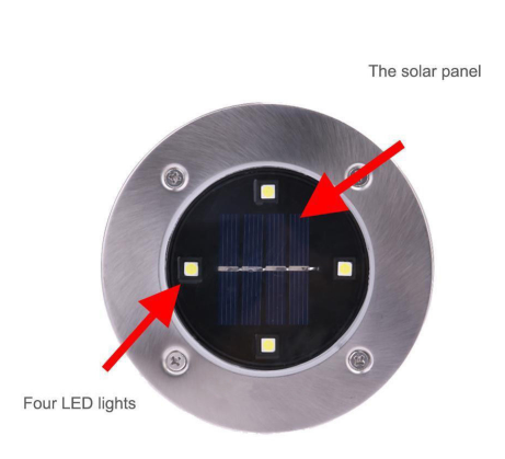 4-LED Solar Power Light Inground Buried Lamp Outdoor Path