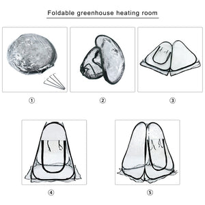 PVC Mini Greenhouse Growing Tent Plant Warm Room Garden Folding Tent