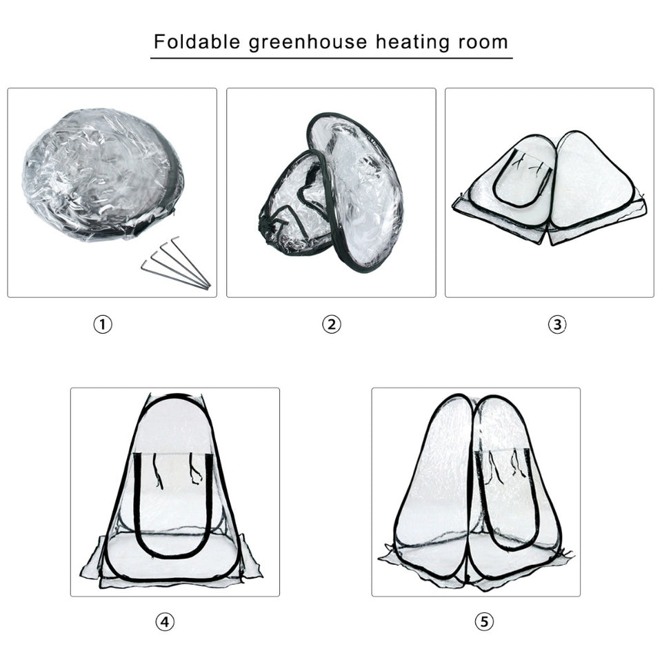 PVC Mini Greenhouse Growing Tent Plant Warm Room Garden Folding Tent